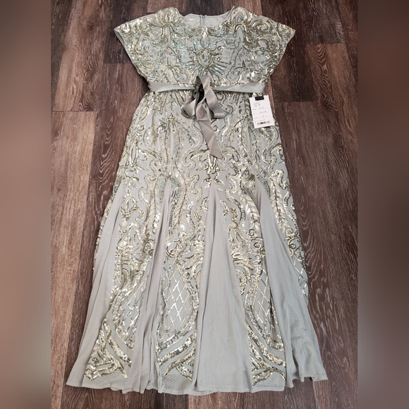 Mac Duggal Long Formal Evening green Dress size 16 - Picture 3 of 12